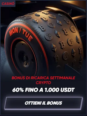 weekly crypto reload bonus 60% up to 1000 USDT